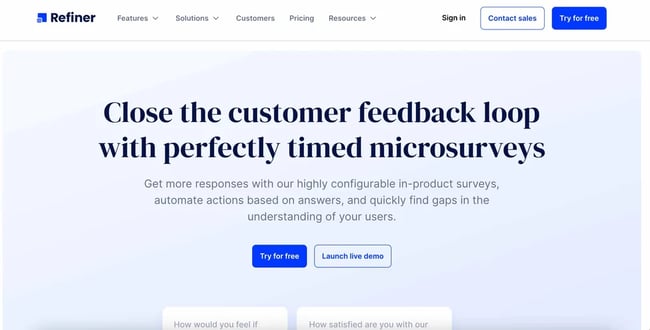 ux tools: refiner homepage 